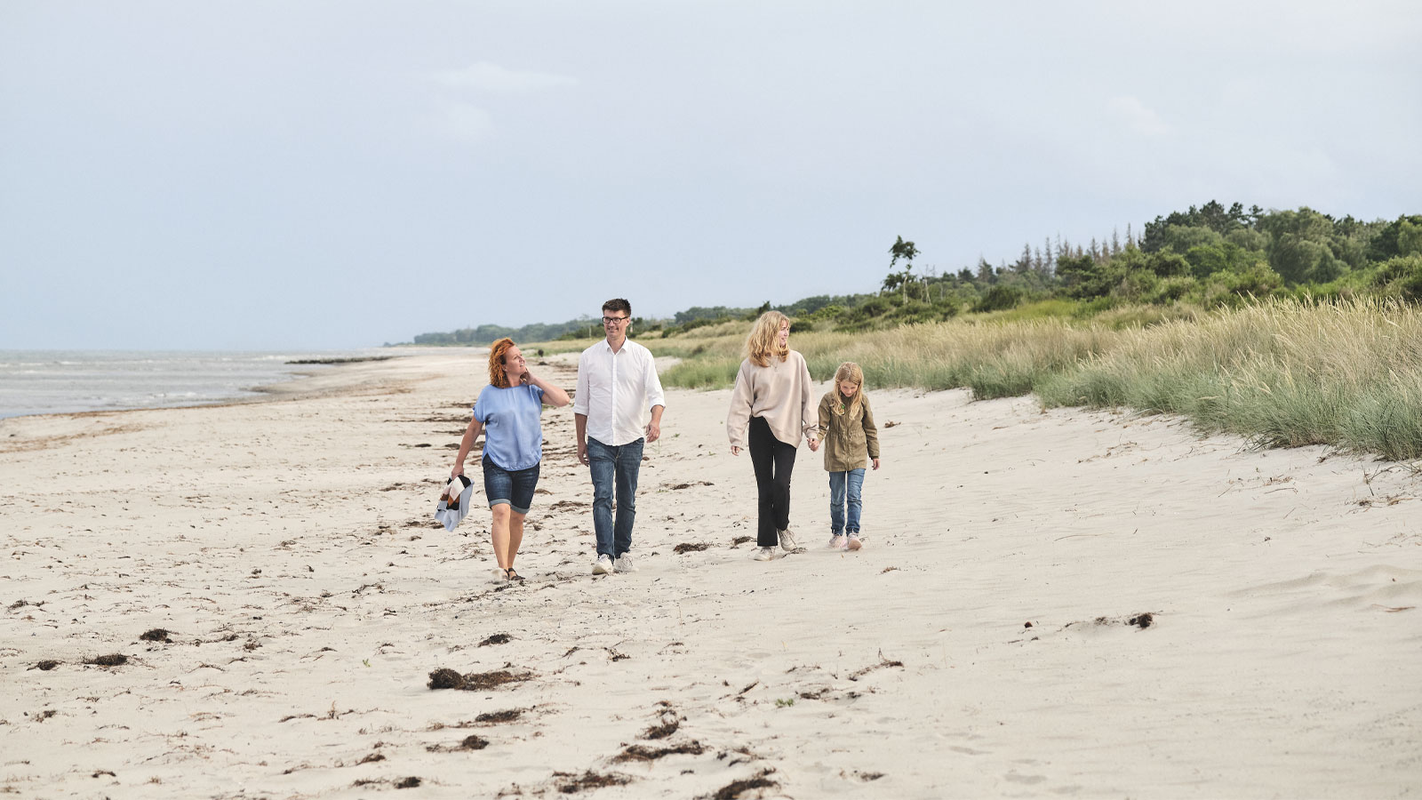 Familie var ved strand