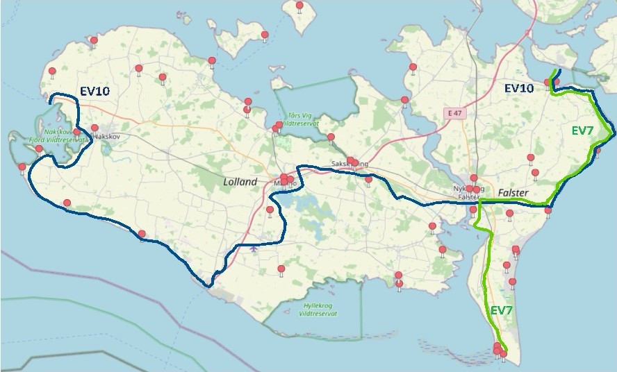 EuroVelo10 på Lolland-Falster