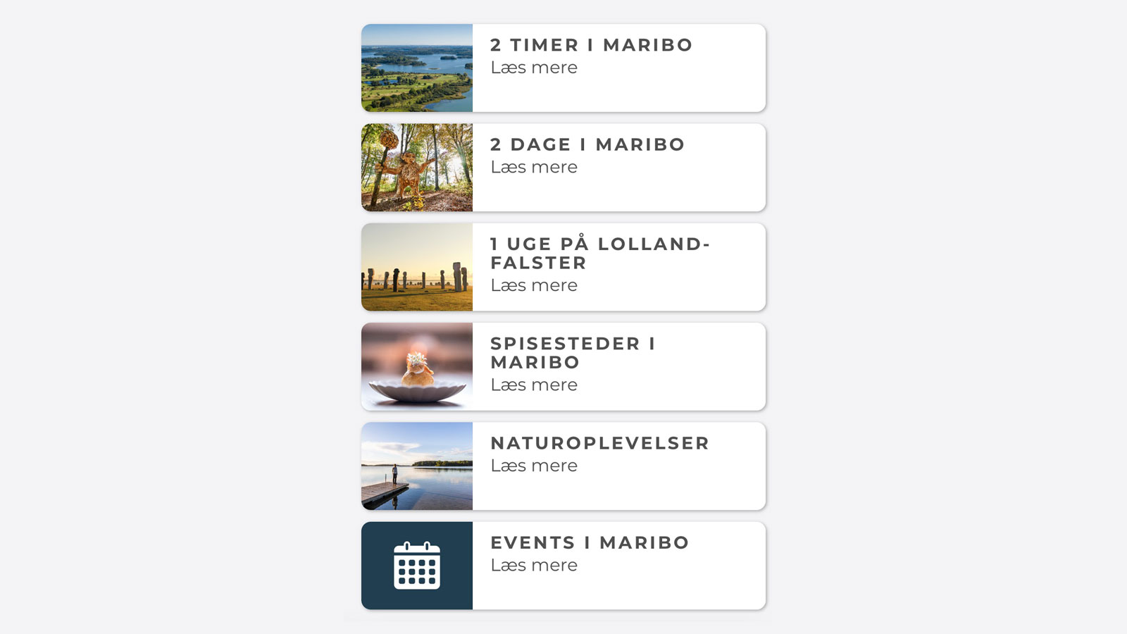 Guide til oplevelser i Maribo - Web App
