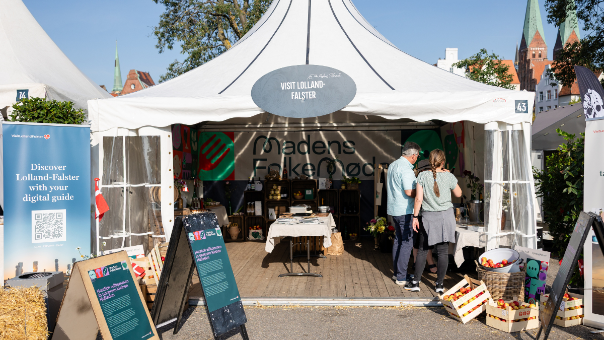 Visit Lolland-Falster og Madens Fokemødes fælles gårdbutik på Fehmarnbelt Days 2025