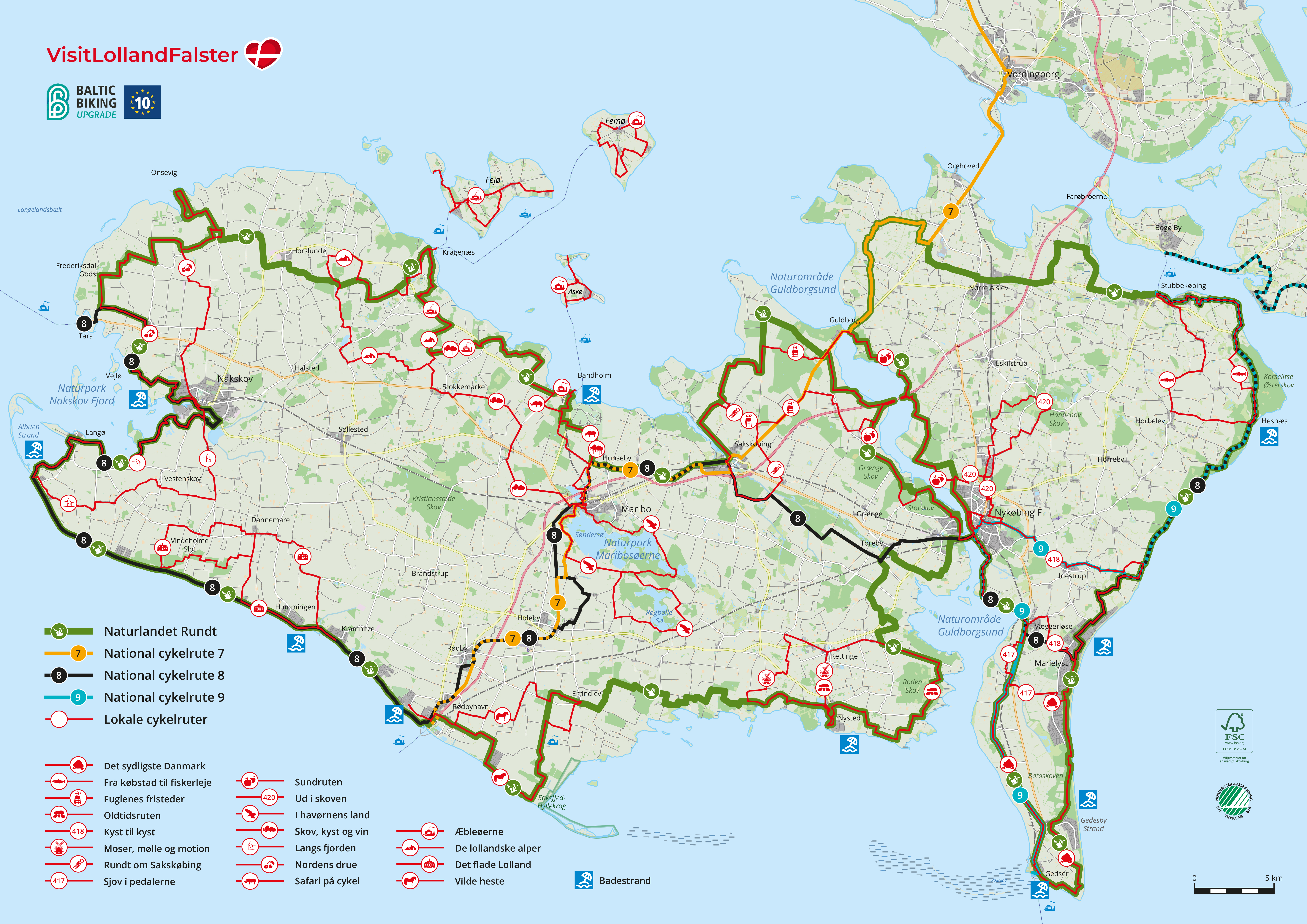 Lolland-Falster cykelkort