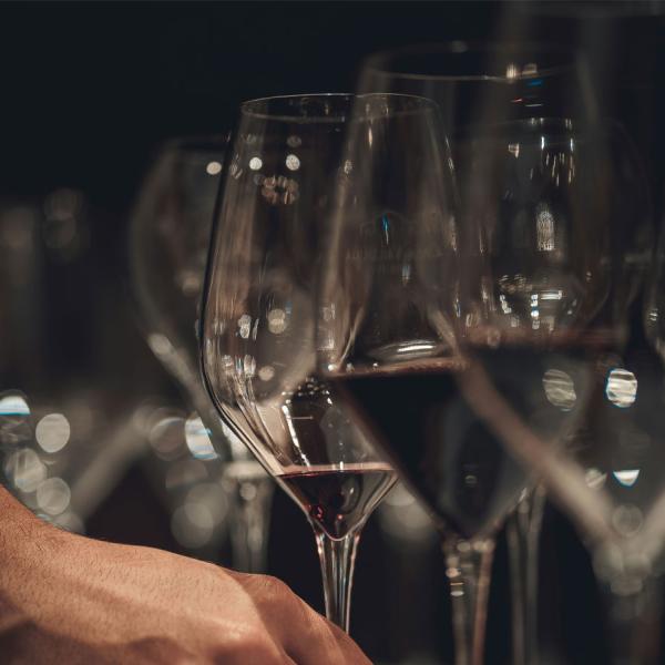 Red wine glass